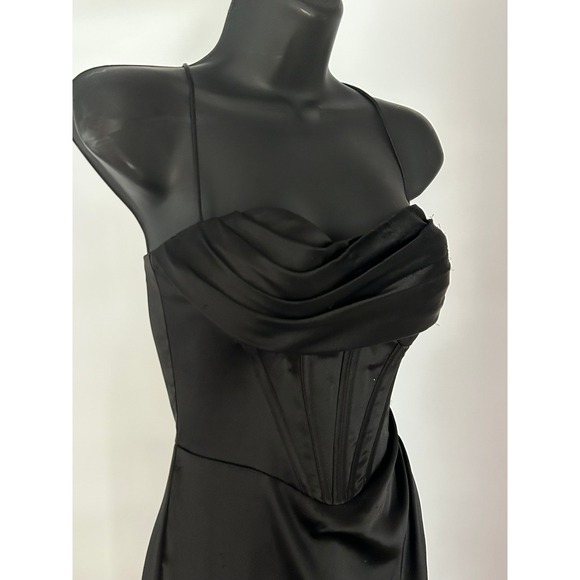 Dresses & Skirts - GB Black Corset Strappy Ruched Long Gown Dress Prom Homecoming Junior‎ Size 3